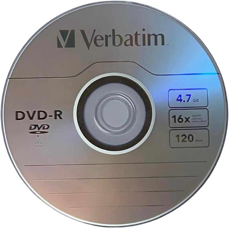 VERBATIM أقراص DVD-R فارغة 16X DVD-R DVR سعة 4.7GB مع شعار العلامة التجارية، 100 حبة في علبة - Image 2